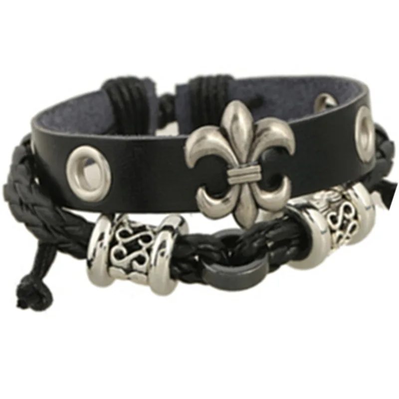 SH-5 Personality Punk Leather Bracelets Fashion Leather Bracelets Summer Gifts For Friends Hot Selling Models Jewelry