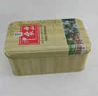 Hot Sale Metal Rectangular Tea Tin Can Wooden Color Tin Box Gift Packing Boxes