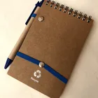 Spiral Notebook Custom Printing Kraft Spiral Notebook Blank Inner Offerset Paper with Elastic Strap