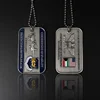 Wholesale Engraved Custom 3D Embossed US Military and Sports Logo Brass Metal Dog Tags with Chain
