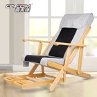 Triple Folding Thermotherapy Function Relaxing Sofa Wood Massage Chair With Bamboo Wooden Dual Foot Massager Roller