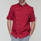 unisex chef jacket restaurant uniform adjustable sleeves working clothes executive chef coat kitchen workwear