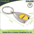 Wholesale metal shopping trolley coin keyring with coin holder