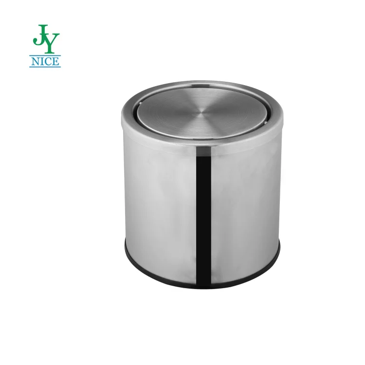 Stainless Steel Desk Side Trash Bin Countertop Waste Can With