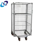 Cargo and storage equipment collapsible wire mesh roll pallet box
