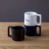 350ml household modern coffee espresso cups custom with square big handle elegant mug printing wholesale blank ceramic mug