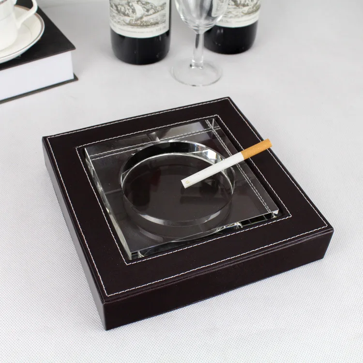 Leather ashtray ashtray / hotel / Office / desk ashtray ashtray