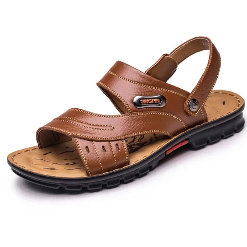 2015 New Summer Sandal Men Slippers Fashion Flip Flops Casual Men's Beach Sandals Genuine Leather Men's slippers classic 38-43