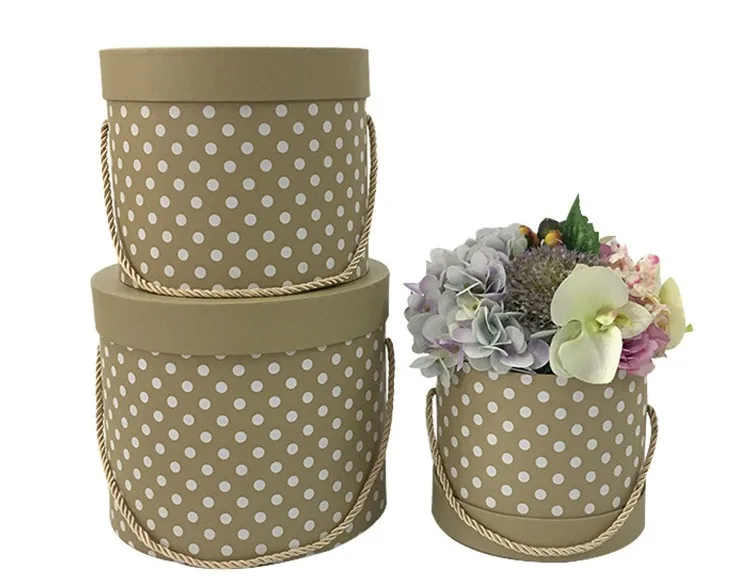 Custom design printed cardboard paper round hat flower packaging box 3.jpg