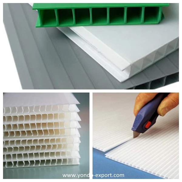 4mm12mm Thick Corrugated Plastic Sheet / Board for Packaging Material