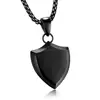 wish shopping online fashion jewelry new black shield necklace for men