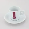 2oz 68ml round white porcelain espresso cup factory square handle sleek modern demitasse coffee onion cup and saucer