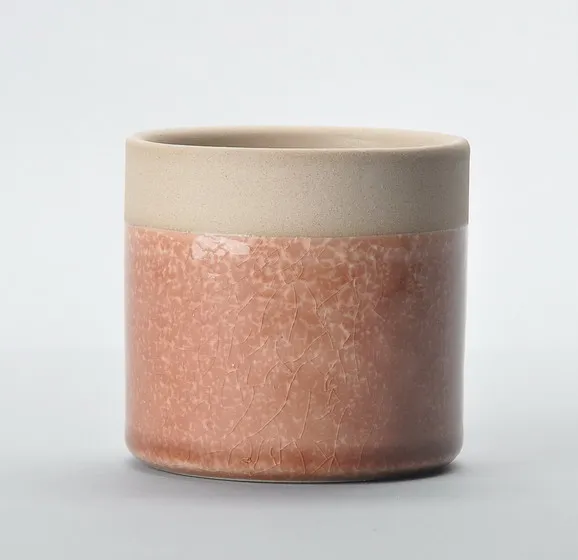 Home and garden modern crackle glazed cheap table ceramic pots plant round flower pot