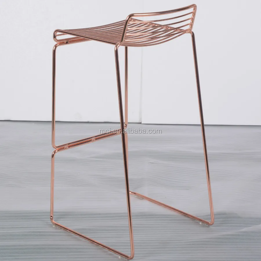 Wire frame rose gold and golden bar stool