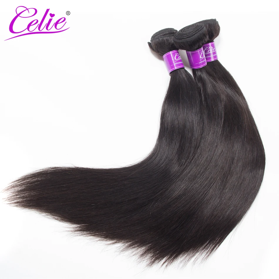 Celie Hair Raw Hair Weave Bundles Natural Black Color Human Weave