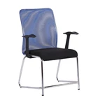 Hot sale fabric commercial colorful mesh conference stackable training chair with armrest