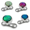 316L Surgical Steel Synthetic Fire Opal Top Dermal Anchor Body Piercing Jewelry