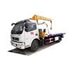 New flatbed wrecker truck with 3.2ton crane/towing truck mounted crane
