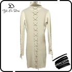 Lace-up Eyelet 12GG Knitted Sweater Latest Designs Plus Size Woman Dress