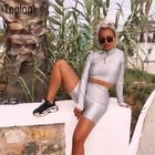 Toplook Long Sleeve Sweatshirt Straight Shorts Autumn Winter Sportswear Women Set S221