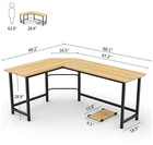 Steel wooden corner table Steel Wooden Computer Desk Modern studio desk