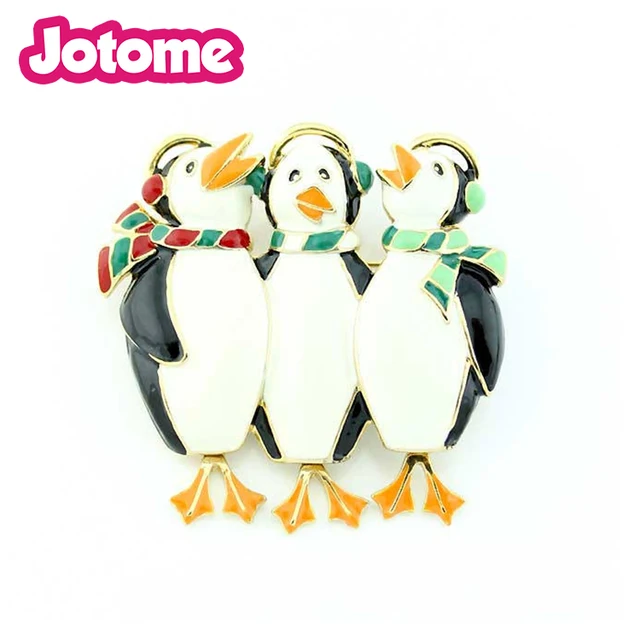 christmas singing xmas penguins broach, penguin brooch
