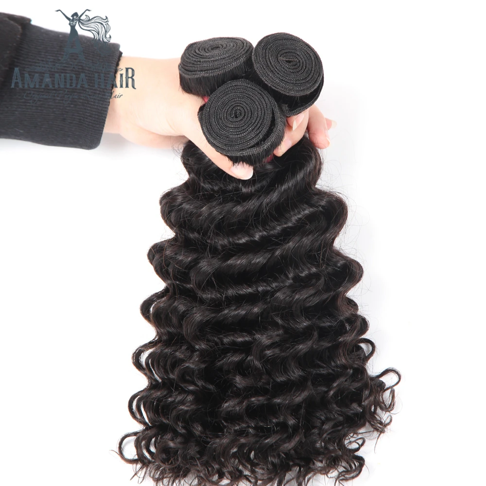 Aliexpress China Human Hair 3 Bundles Peruvian Deep Wave Curly