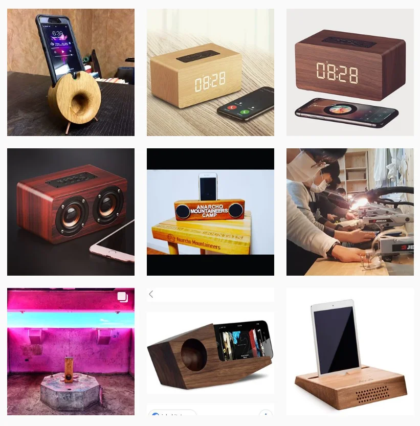 Natural black walnut wooden wireless party portable wifi telepathy speaker with charger - ANKUX.COM