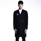 2019 custom size men fashion style black winter coat winter long wool coats autumn winter hot sale jackets