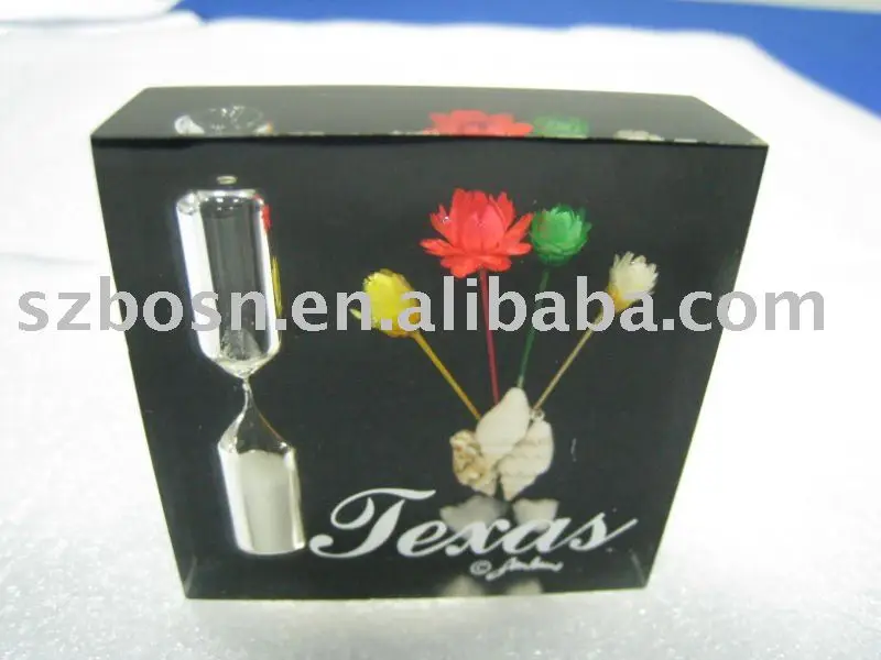 lucite sand timer, acrylic paper weight, promotional gift