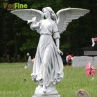 Hand Carved White Cemetery Angel Marble Statues