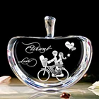 Personalized Crystal Apple Paperweight DIY Glass Paperweight Birthday Gifts Crafts
