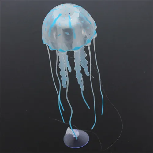 5Pcs/lot Beautiful Blue Glowing Effect Artificial Jellyfish for Aquarium Fish Tank Ornament Swim Pool Bath Decoration