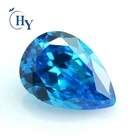 Pear Aquamarine Cubic Zirconia Wuzhou CZ Manufacturer AAA Dark Aquamarine Pear Cubic Zirconia