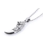 Double art deco silver water buffalo horn jewelry necklace