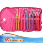 Knitting Needles Crochet Hook Set Colorful Aluminum Crochet Hook Knitting Knit Needles Set For Amazon