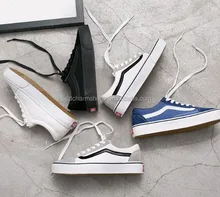 Street shot autumn canvas shoes students couple board shoes black flat men and women casual shoes