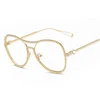 Trendy Rhinestone Eyeglass Frame Gold Beaded Transparent Eye Glasses Women Oval Oversized Optic Frames With Clear Lens