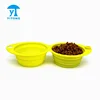 New Design Portable Collapsible Folding Silicone Dog Pet Bowl with Metal Hook Carabiner Clip Food and Water Dogs and Cats Bowl