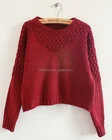 Top Hollow Out Knitting Pattern Sweater Type Ladies New Design Fashion Top