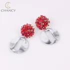 Latest fashion style colorful seed bead pendant drop resin earrings