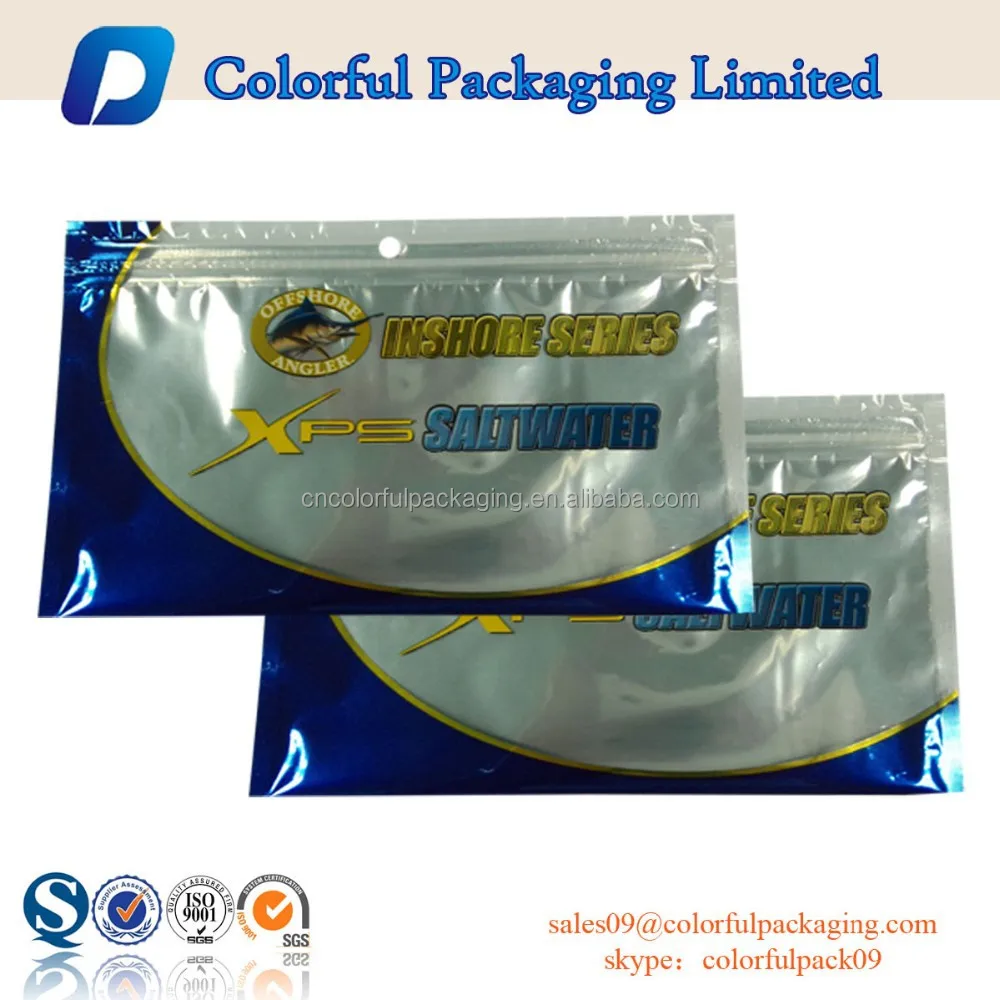 Custom Printing Soft Plastic Fishing Lure Packing / Fish Bait Packaging