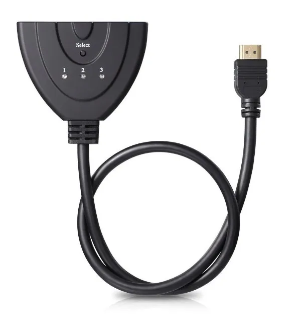 3x1 Auto Switch 3 Port HDMI Switcher 3-In 1-Out With button switch Converter 1 in 3 out Cable - ANKUX.COM