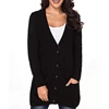 Wholesale Winter Long Sleeve Front Pocket and Buttons Closure Women Knitted Cardigan Sweater