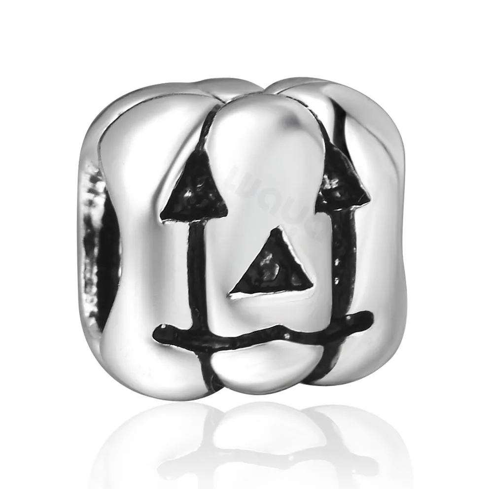 925 Sterling Silver pumpkin lamp Charm Floating European Beads Original DIY Bracelet Charms Fits Chain Necklace Bangle
