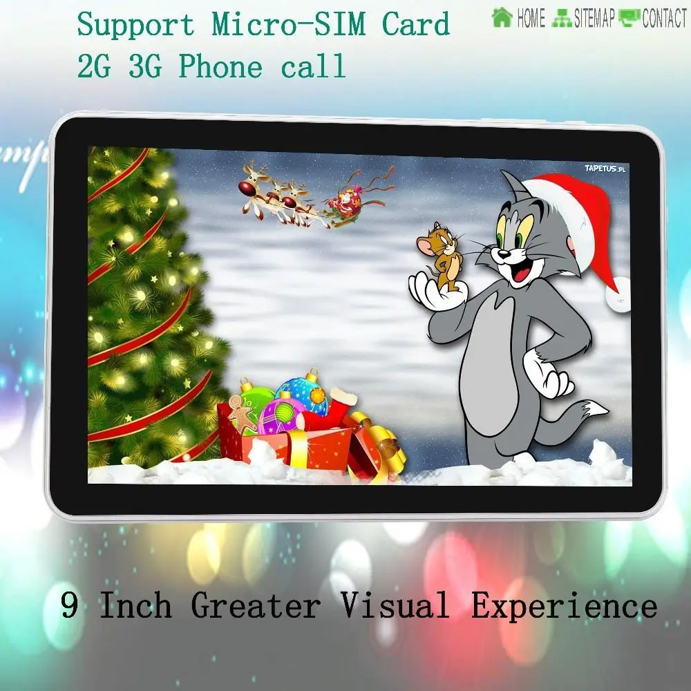 9 Inch Android4.4 Tablet Pc Support Micro SIM card 2G 3G Phone Call 1GB and 8GB Tablets Pc SIM card TF card FM BT Tab