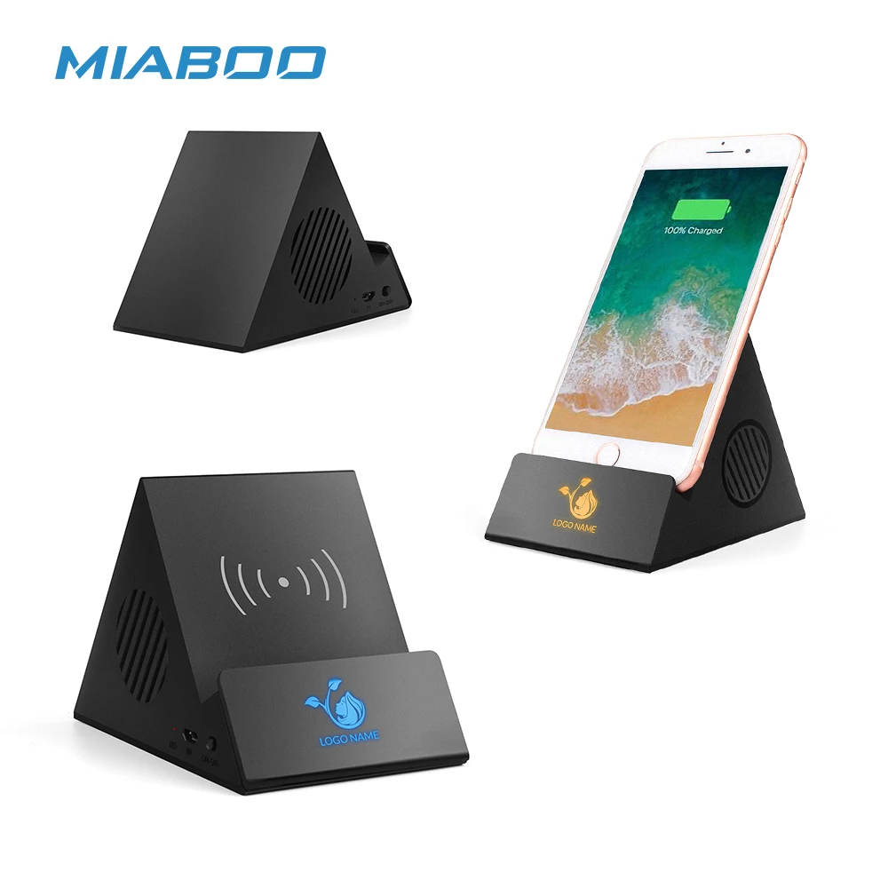 Top Selling Gadgets Wireless Charger Speaker Light Up logo Smart Speaker For Mobile Stand - ANKUX.COM