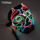 EL wire lighting mask for make up party animal bird owl design el mask with DC-3V inverter