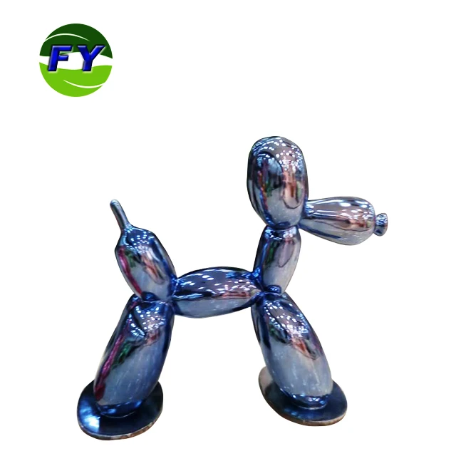 quality abstract giant fiberglass balloon electroplating dog