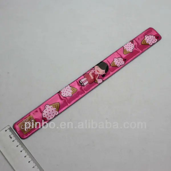custom reflective pvc reflective slap bracelet with ruler